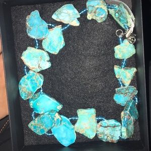 iris & lily jasper stone necklace